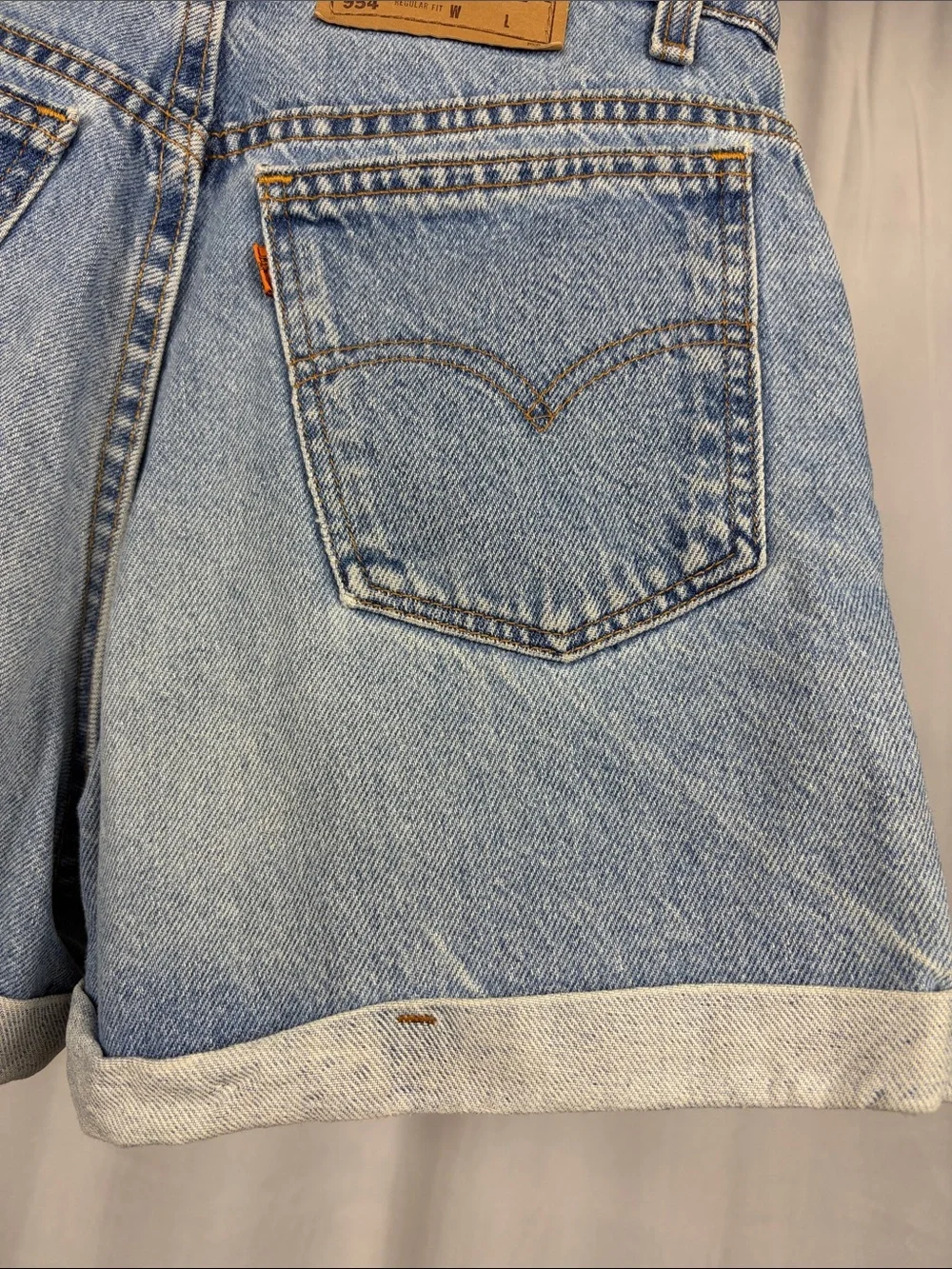 Vintage Levi's 954 Denim Jean Shorts‎ Orange Tab.